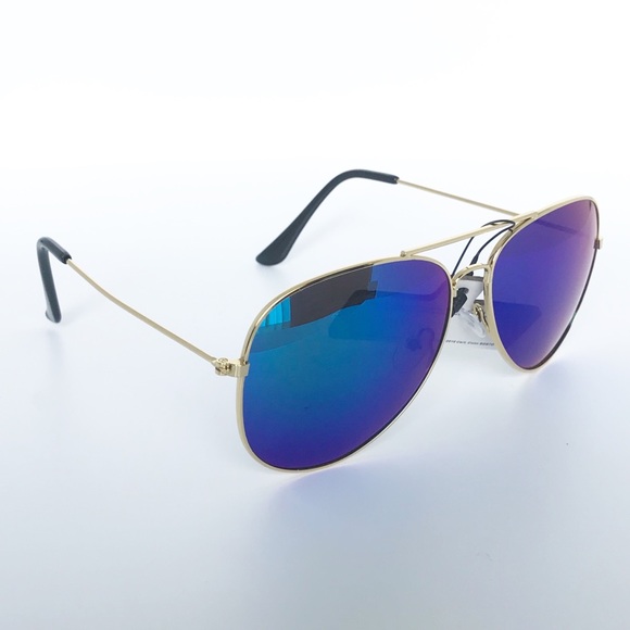 Men's Foster Grant Gold Metal Mirrored Sunglasses - Picture 2 of 8